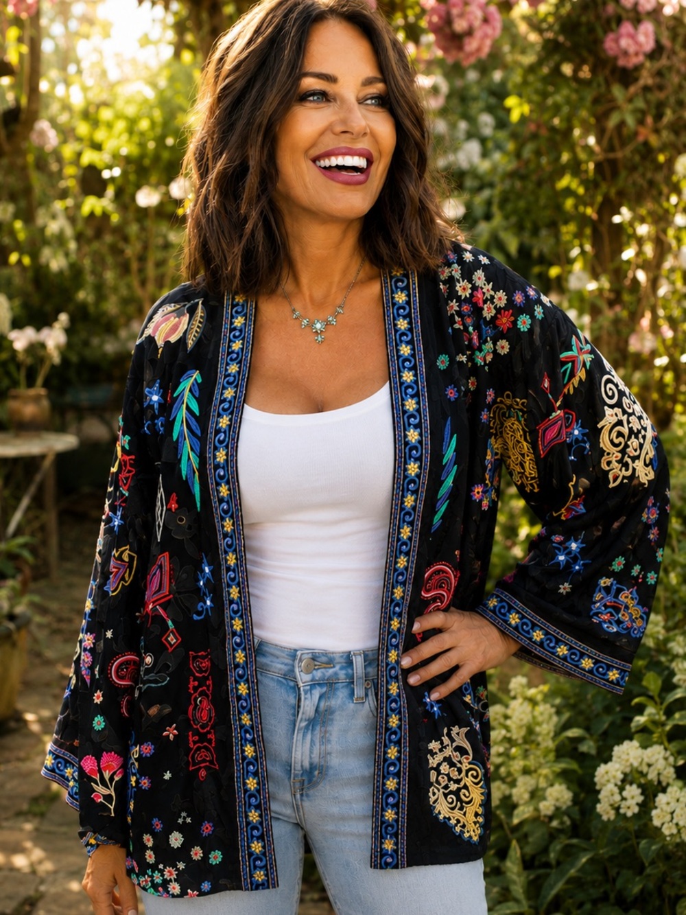 Johnny Was heavily embroidered Elletra Reversible
Kimono NWT RARE - Picture 6 of 14